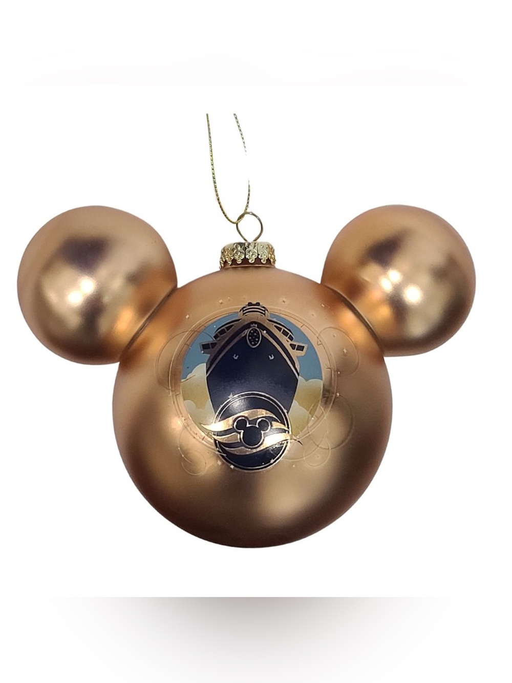 Disney Mickey Ears Glass Ornament - Disney Cruise Line - Disney Wish DCL NWT